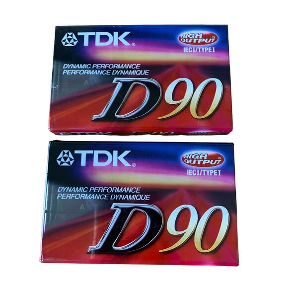 TDK D90 Blank Audio Cassette Tapes Lot Of 2 High Output IECI/Type1 New Sealed - Picture 1 of 7